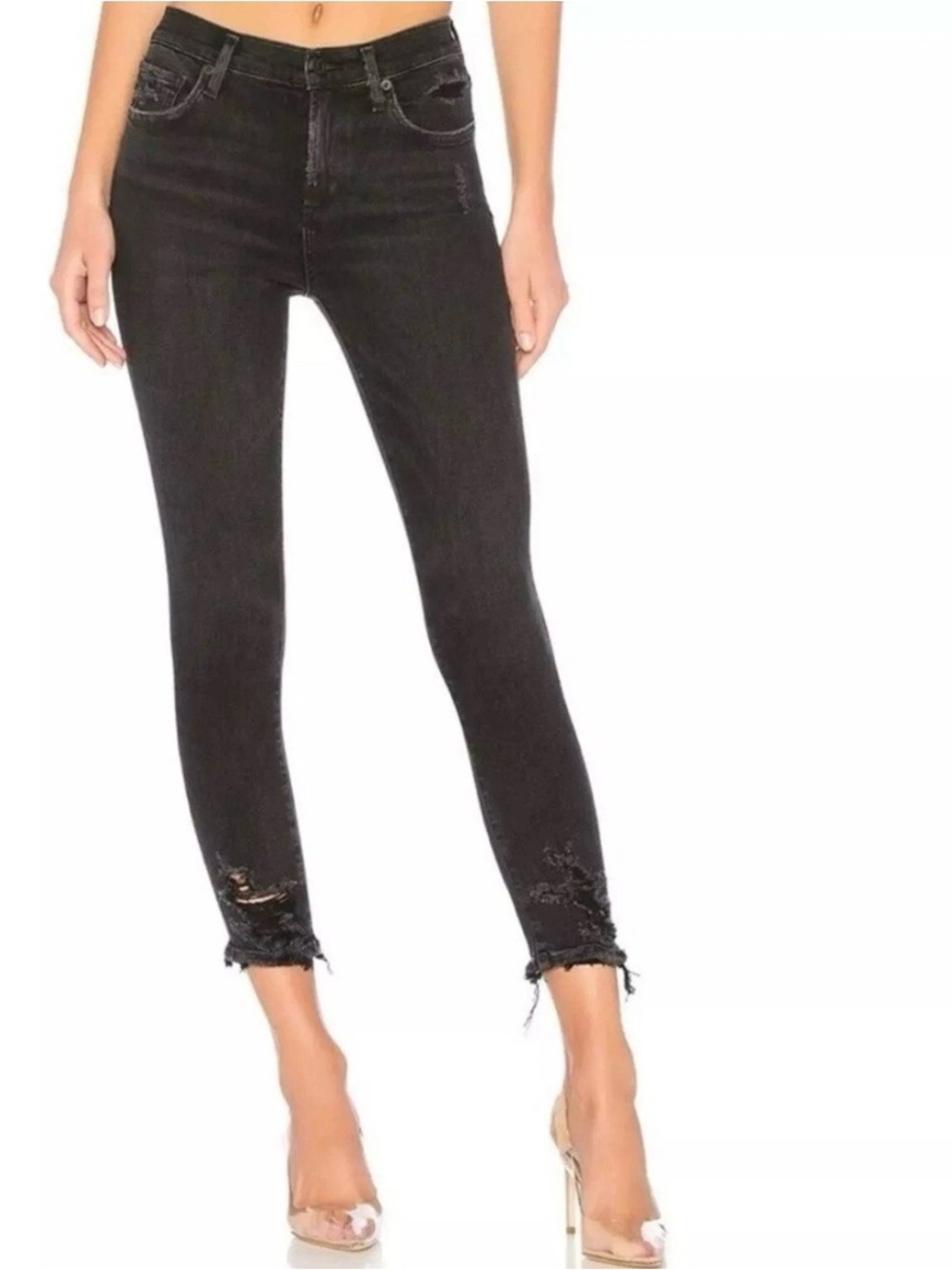 AGOLDE SOPHIE HighRise Skinny Crop Temple Jeans Distressed A018C-844 Size 24